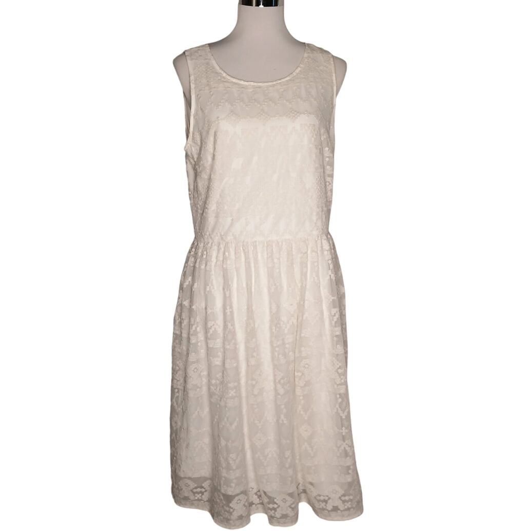 Vintage Sundance In a Heartbeat dress lace white sundress mesh 10 NWD